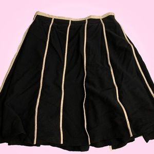 Beige Trim Black Skirt